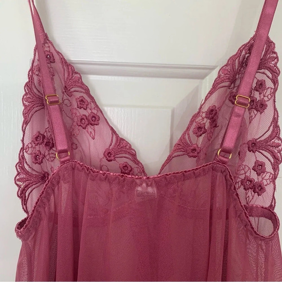 Pink Purple Mini Slip Dress Chemise Romantic Womens Size Medium - Picture 6 of 7